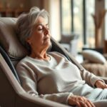 Woman using one of the best massagers at home the massage recliner